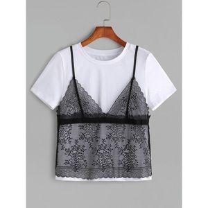 Black lace overlay top!!